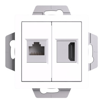ATN000182 - AtlasDesign РОЗЕТКА двойная HDMI+RJ45, кат.5Е, механизм, БЕЛЫЙ ATN000182 - AtlasDesign РОЗЕТКА двойная HDMI+RJ45, кат.5Е, механизм, БЕЛЫЙ