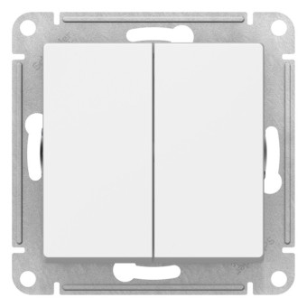 ATN000117 - AtlasDesign Нажимная 2-клавишная кнопка, сх.2, 10АХ, механизм, БЕЛЫЙ ATN000117 - AtlasDesign Нажимная 2-клавишная кнопка, сх.2, 10АХ, механизм, БЕЛЫЙ
